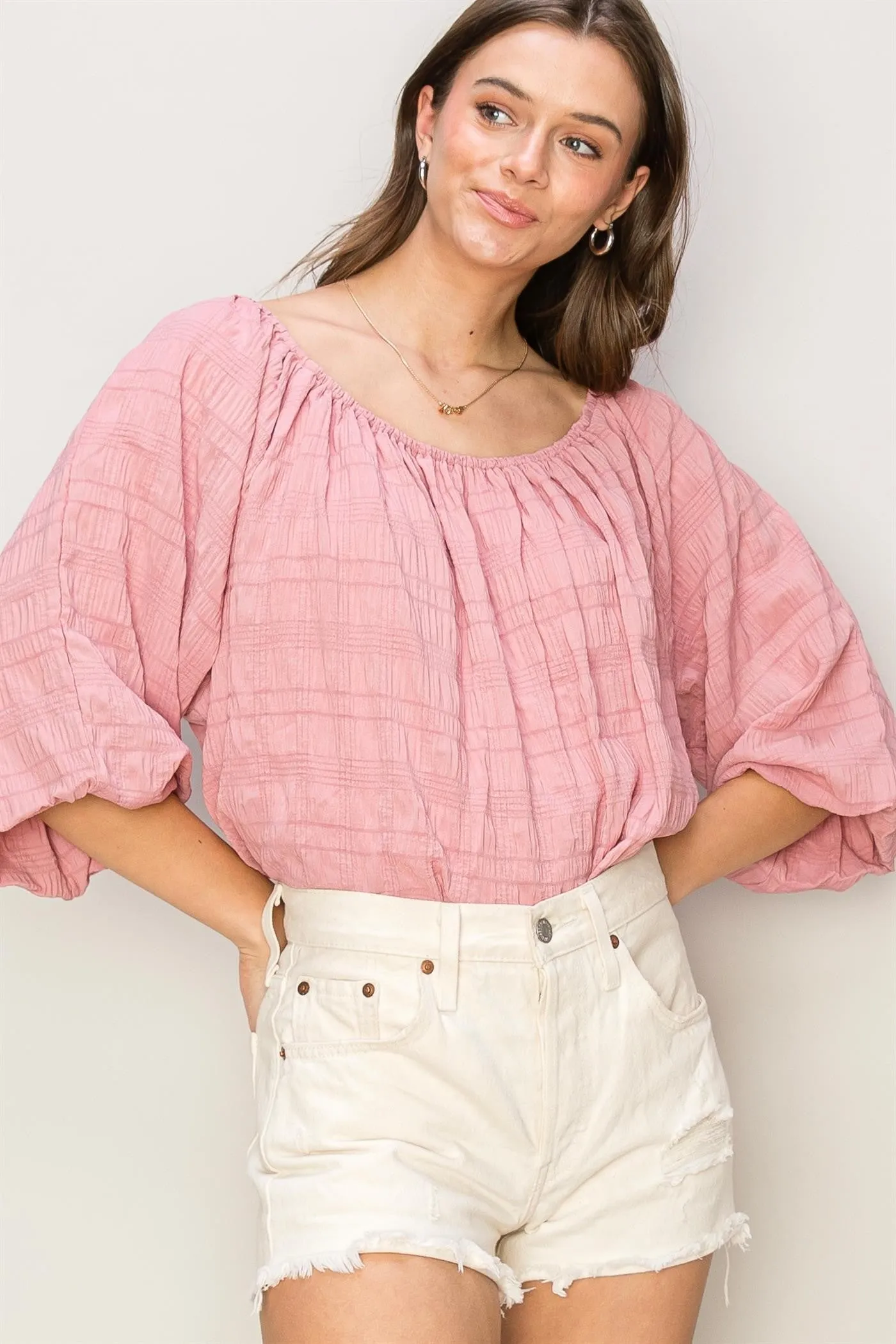 Kika Off Shoulder Pink Top