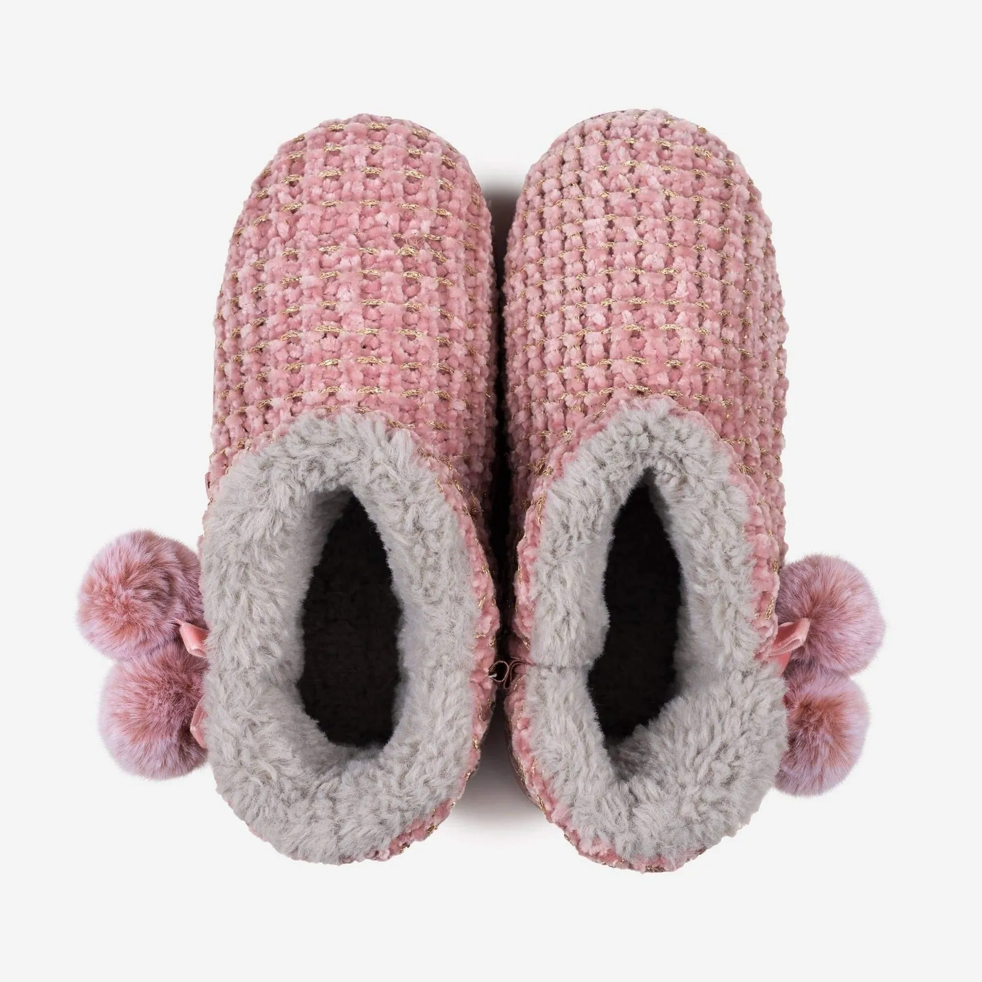 LADIES COSYHEATS PINK CHENIELLE SLIPPER BOOTIE(MICROWAVEABLE)