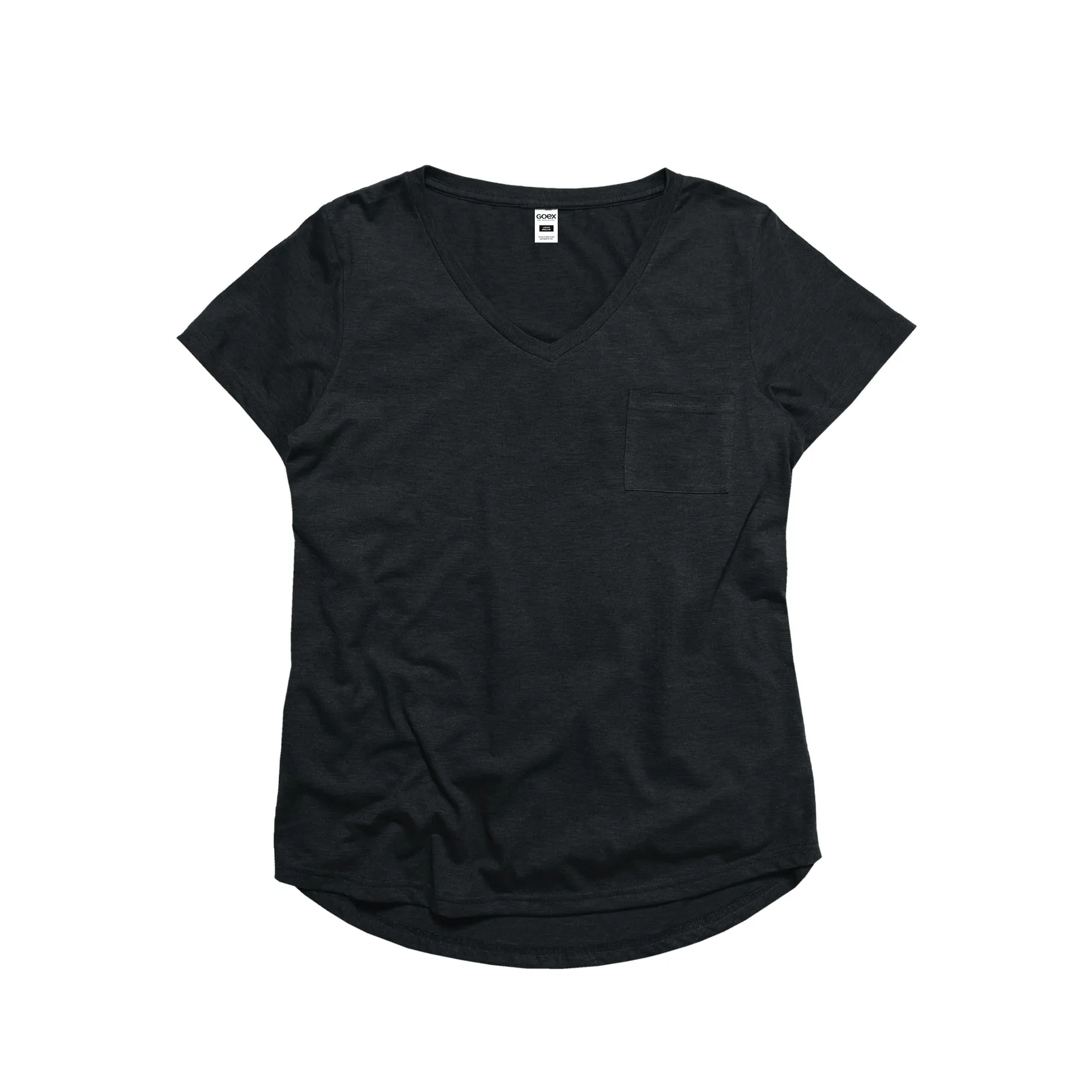 Ladies Simple V-Neck Pocket T-Shirt