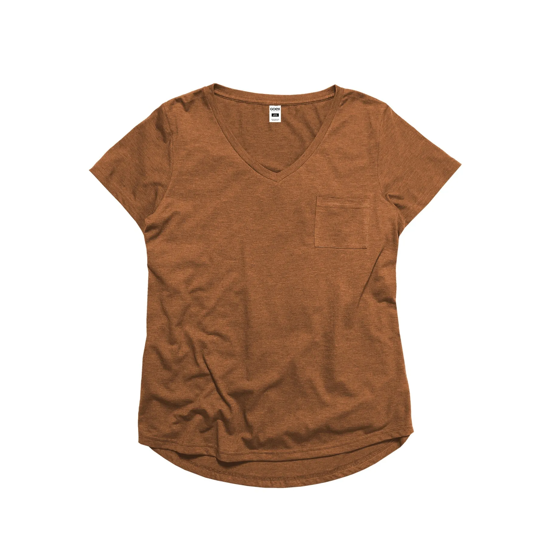 Ladies Simple V-Neck Pocket T-Shirt