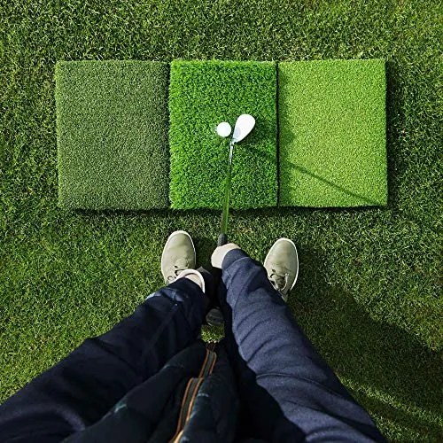 Larger 17x39 inch Tri Turf Golf Mat - Durable Golf Mat for Backyard