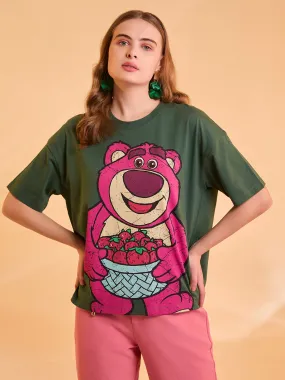 Lotso  Disney Printed T-Shirt With Sequin Work