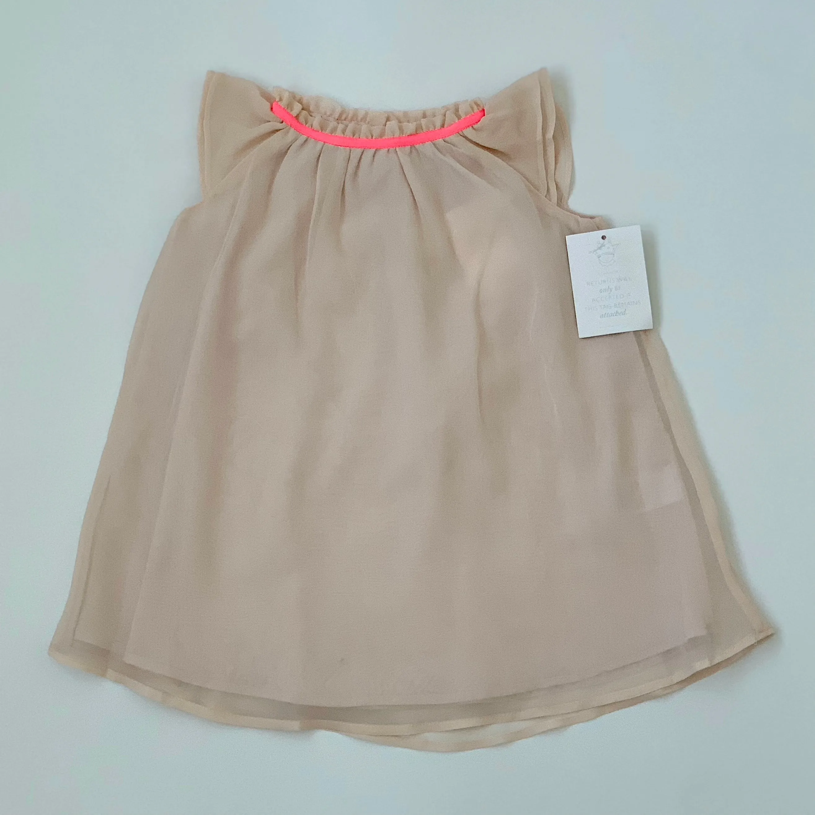 Marie-Chantal Pale Pink Silk Dress With Neon Trim: 12 Months (Brand New)