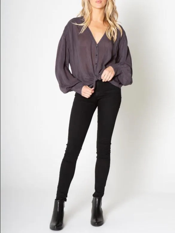 Maven West Silky Wash Cupro Long Sleeve Top