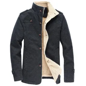 Medium-length fleece coat Men