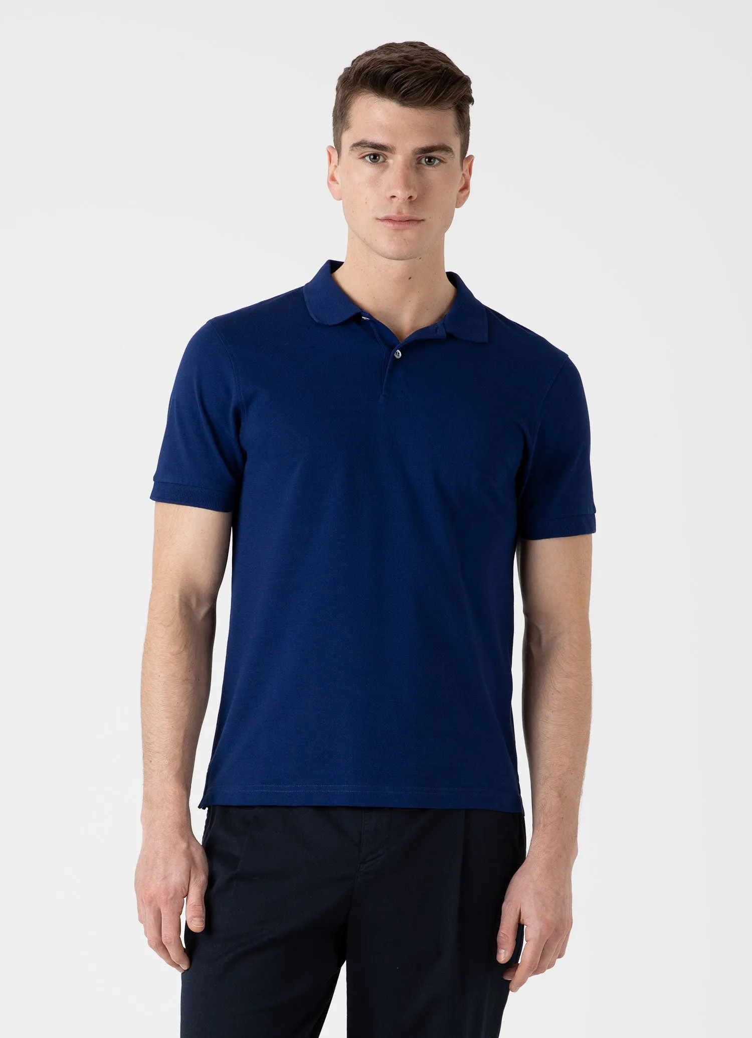 Men's Piqué Polo Shirt in Space Blue