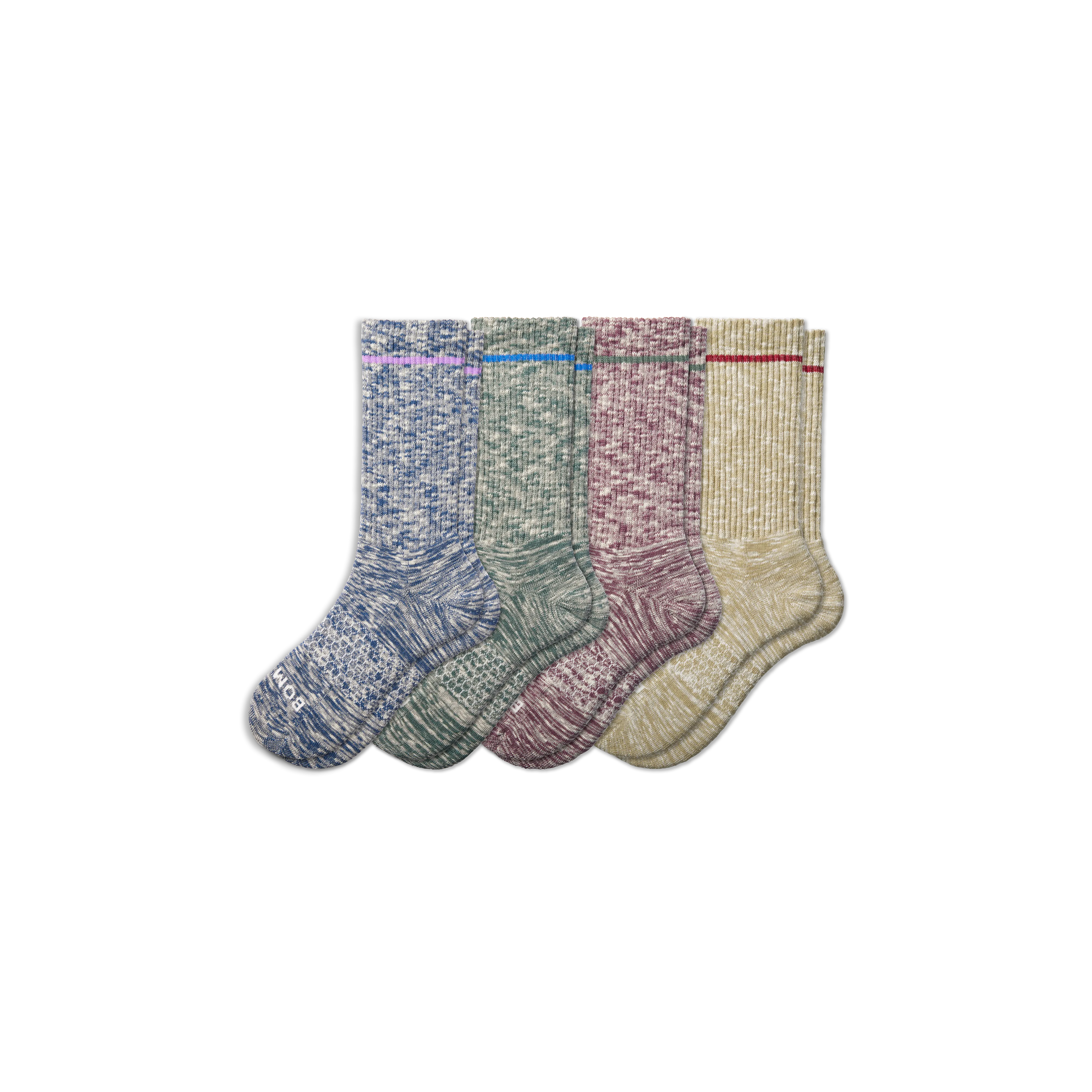 Men's Slub Calf Socks 4-Pack