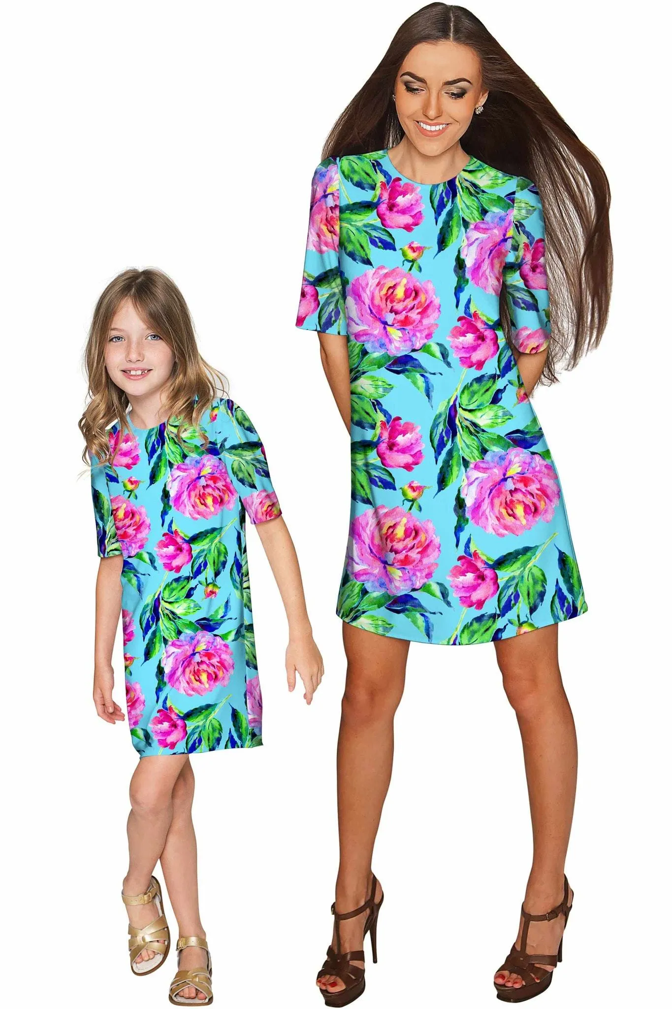 Peony Splash Grace Shift Floral Mommy and Me Dresses