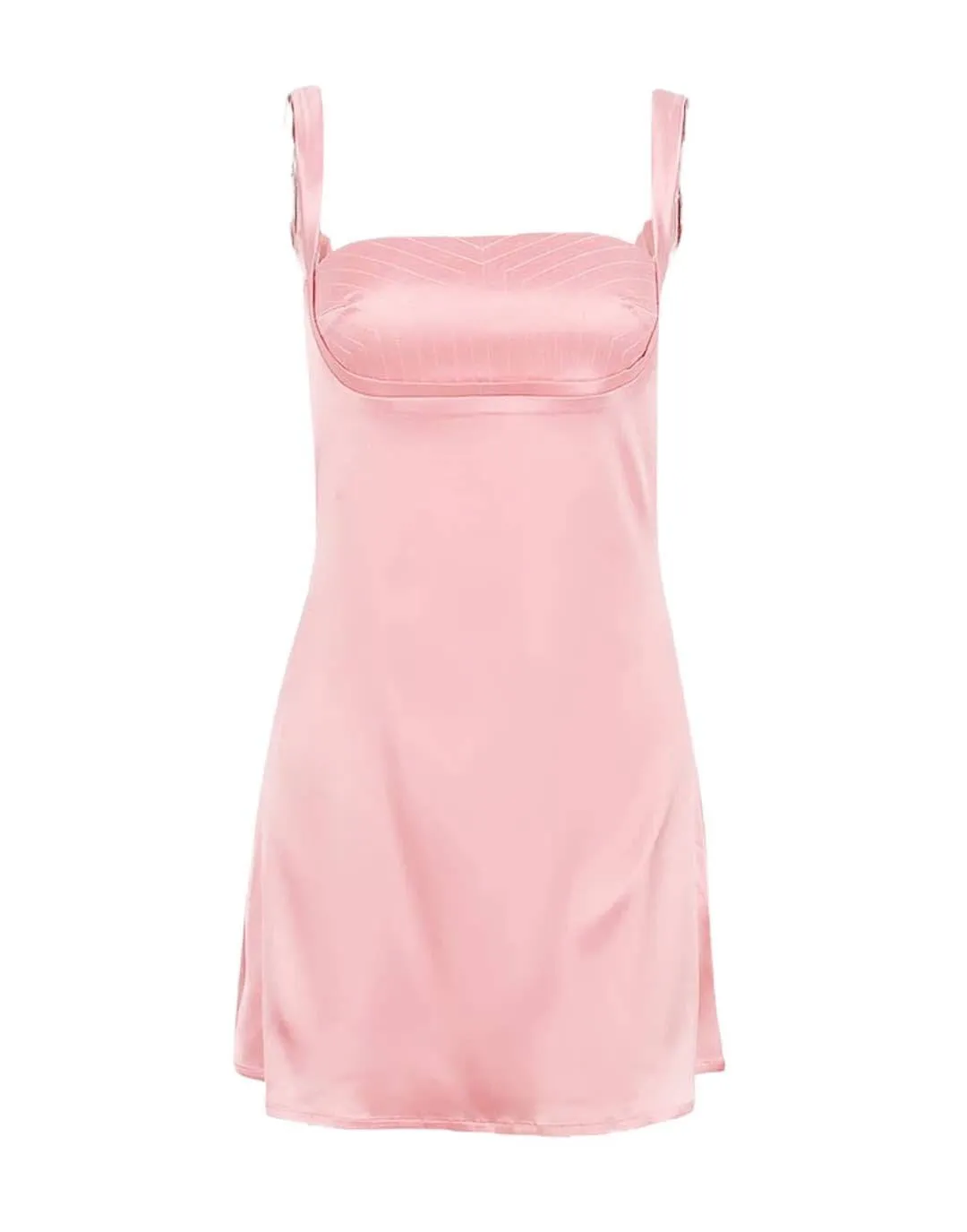 Pink Satin Short Dress