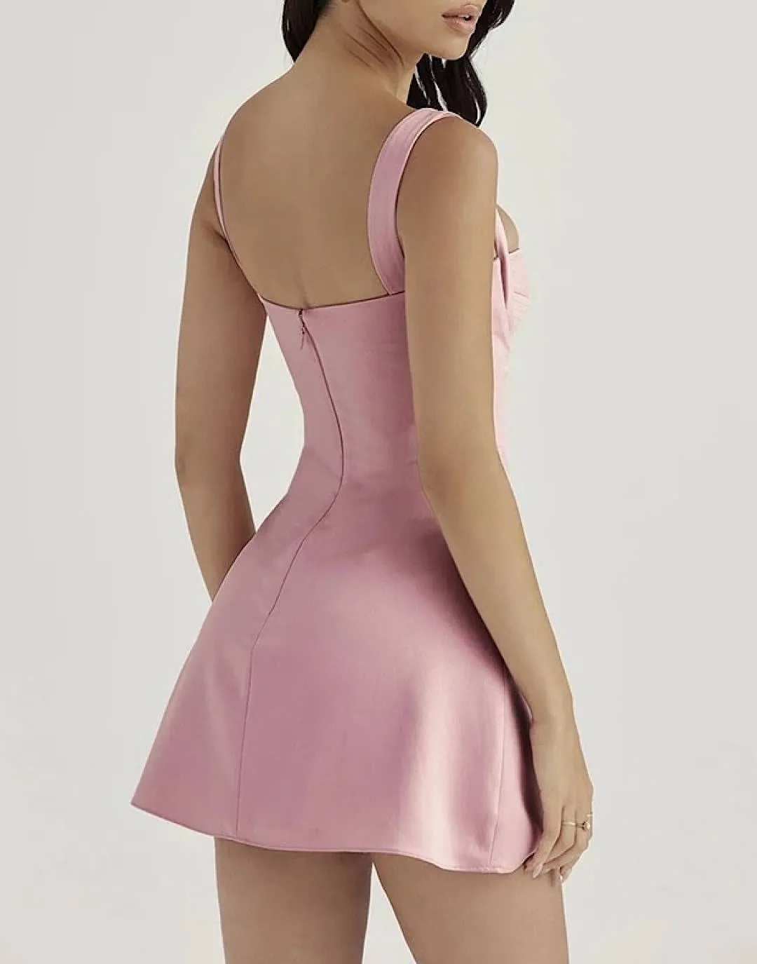 Pink Satin Short Dress