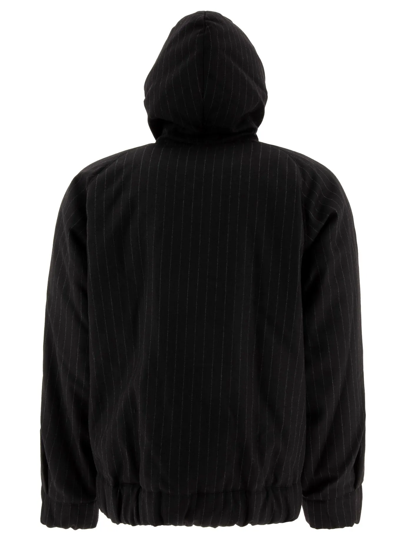 PINSTRIPED HOODED JACKET