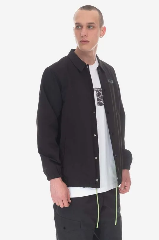 PLEASURES jacket Bended Coach Jacket men's black color