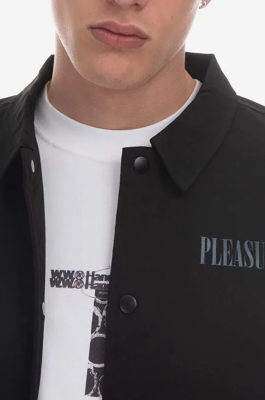 PLEASURES jacket Bended Coach Jacket men's black color