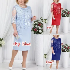 Plus Size Lace Women Dress MMt9