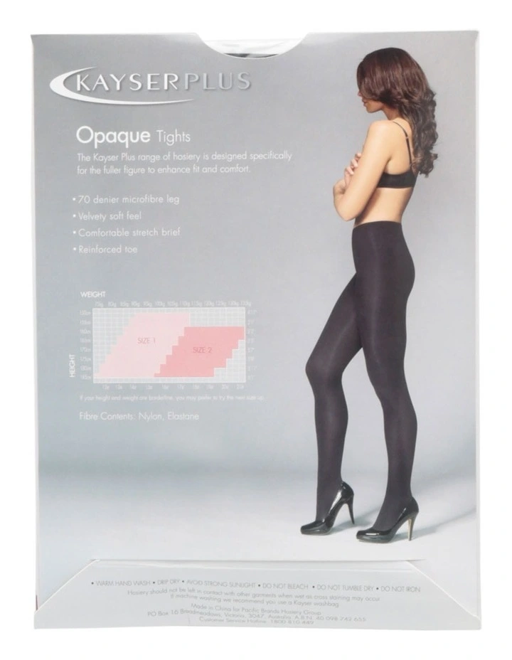 Plus Size Opaque Tights Black