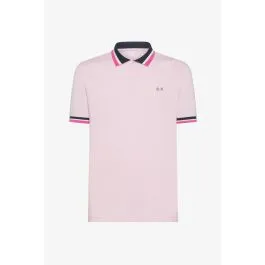 Polo con righe uomo Rosa