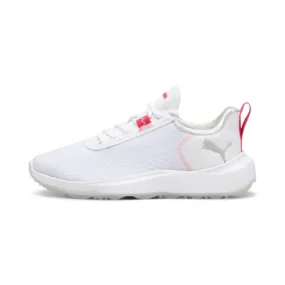 Puma Women's FUSION CRUSH SPORT Spikeless Golf Shoe - Puma White/Garnet Rose