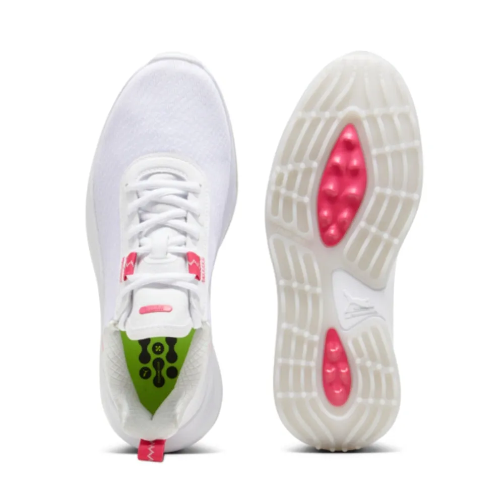 Puma Women's FUSION CRUSH SPORT Spikeless Golf Shoe - Puma White/Garnet Rose