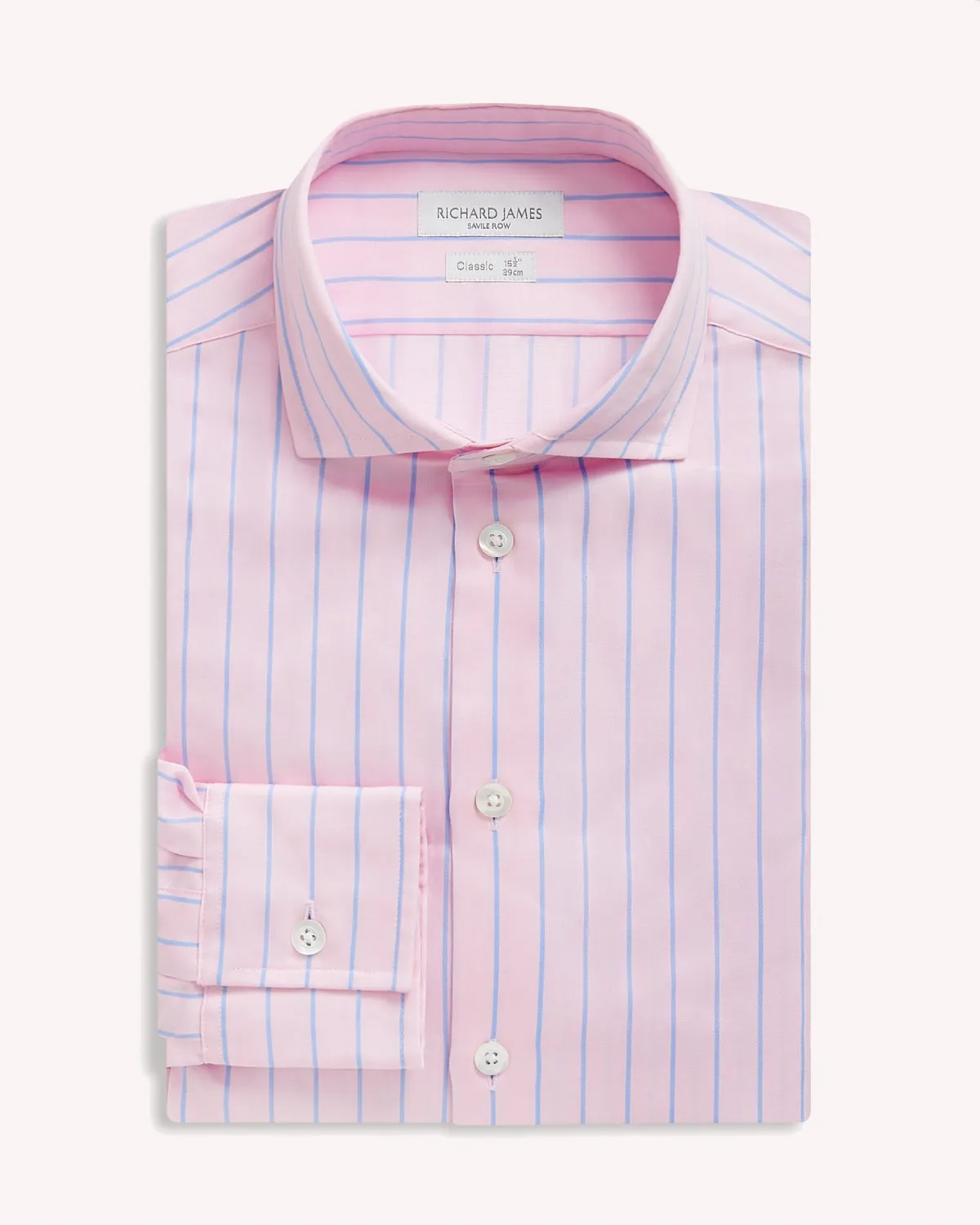 Richard James Bold Stripe Shirt Pink Sky