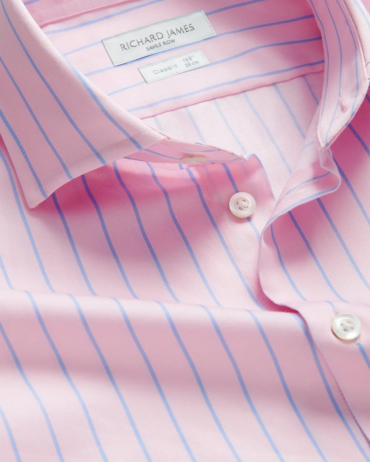 Richard James Bold Stripe Shirt Pink Sky