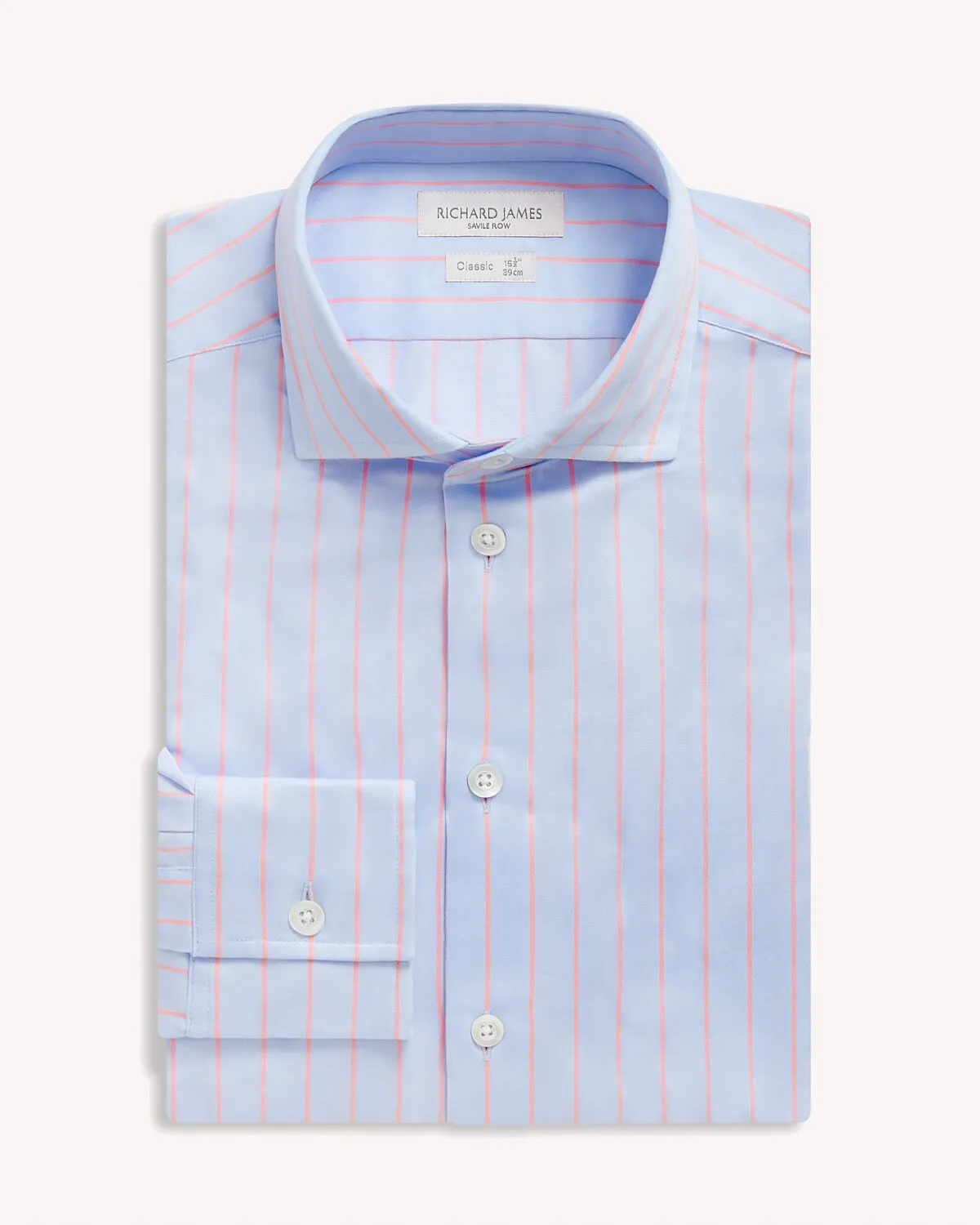 Richard James Bold Stripe Shirt Sky Pink