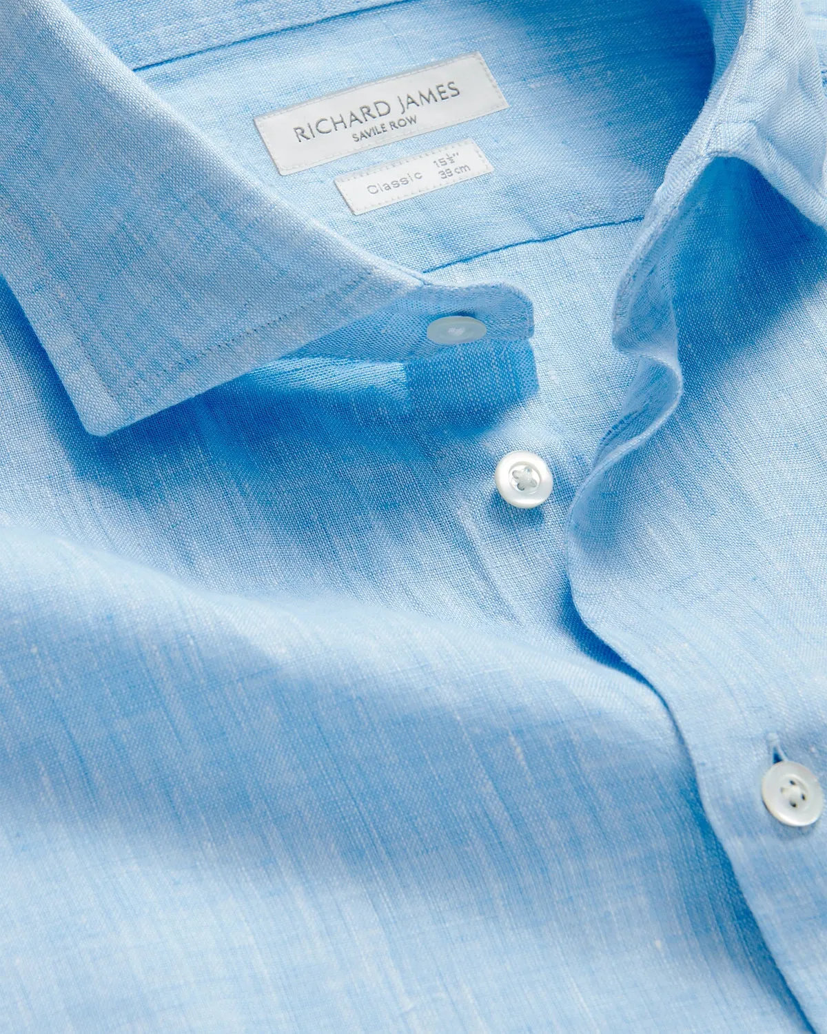 Richard James Linen Shirt Sky