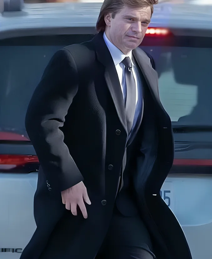 Sebastian Stan The Apprentice Black Coat