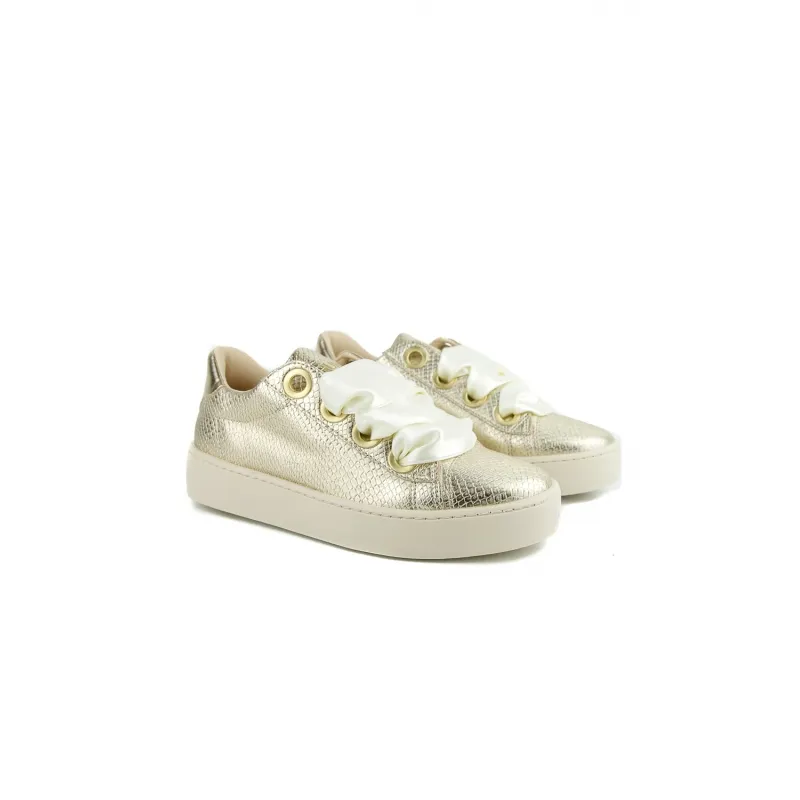 SNEAKERS STAMPA RETTILE LAMINATA, GOLD