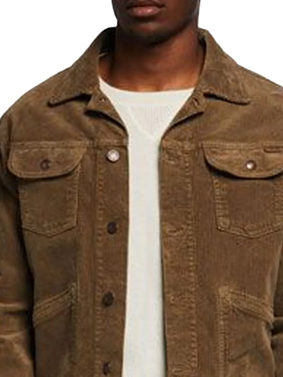 Solid Corduroy Four-Pocket Casual Jacket