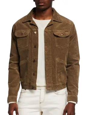 Solid Corduroy Four-Pocket Casual Jacket