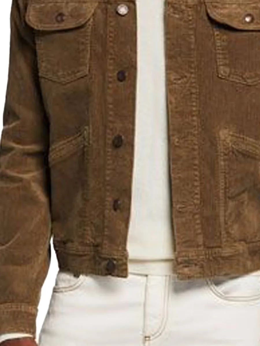 Solid Corduroy Four-Pocket Casual Jacket