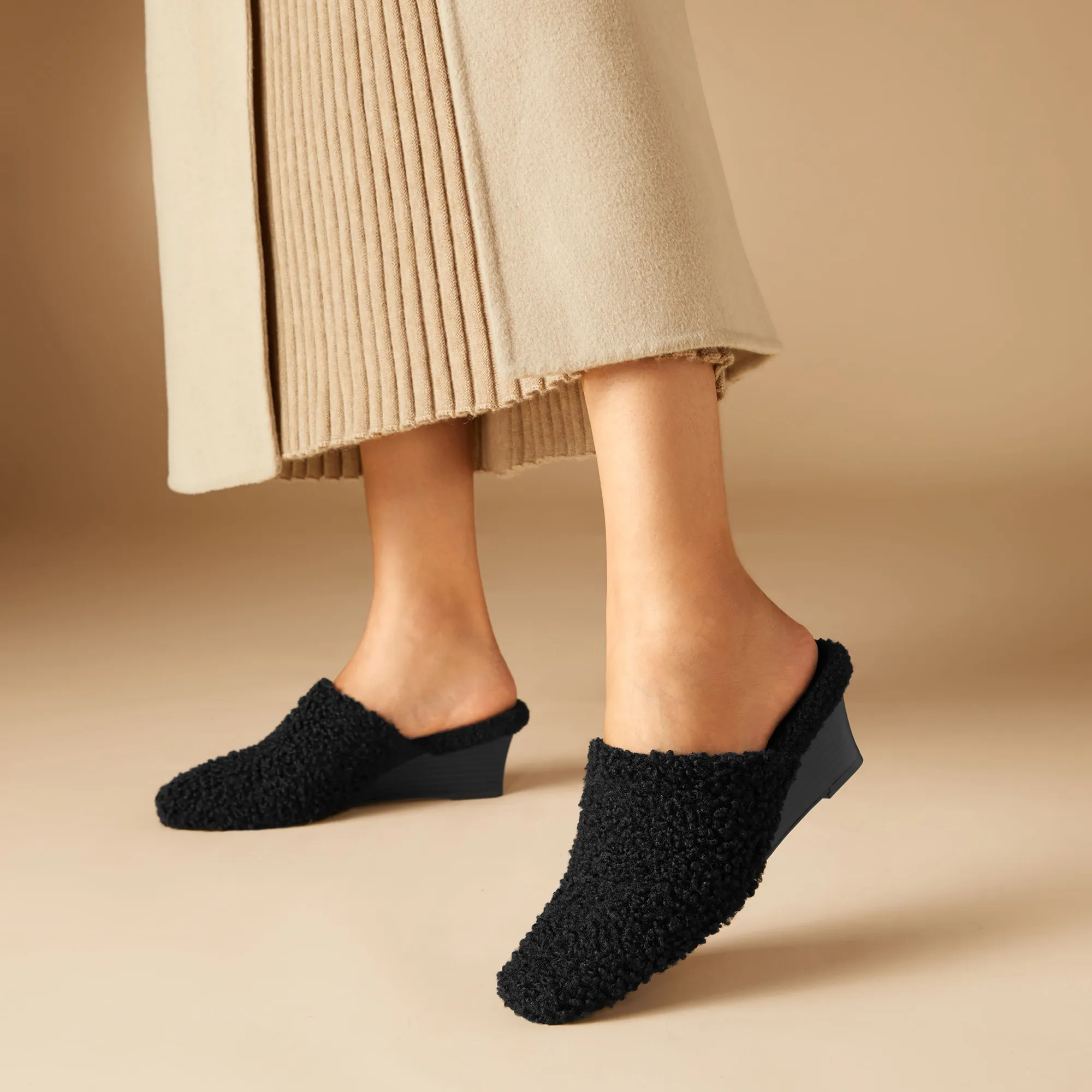   Square-Toe Wedge Mules (Margot Wedge Mules)