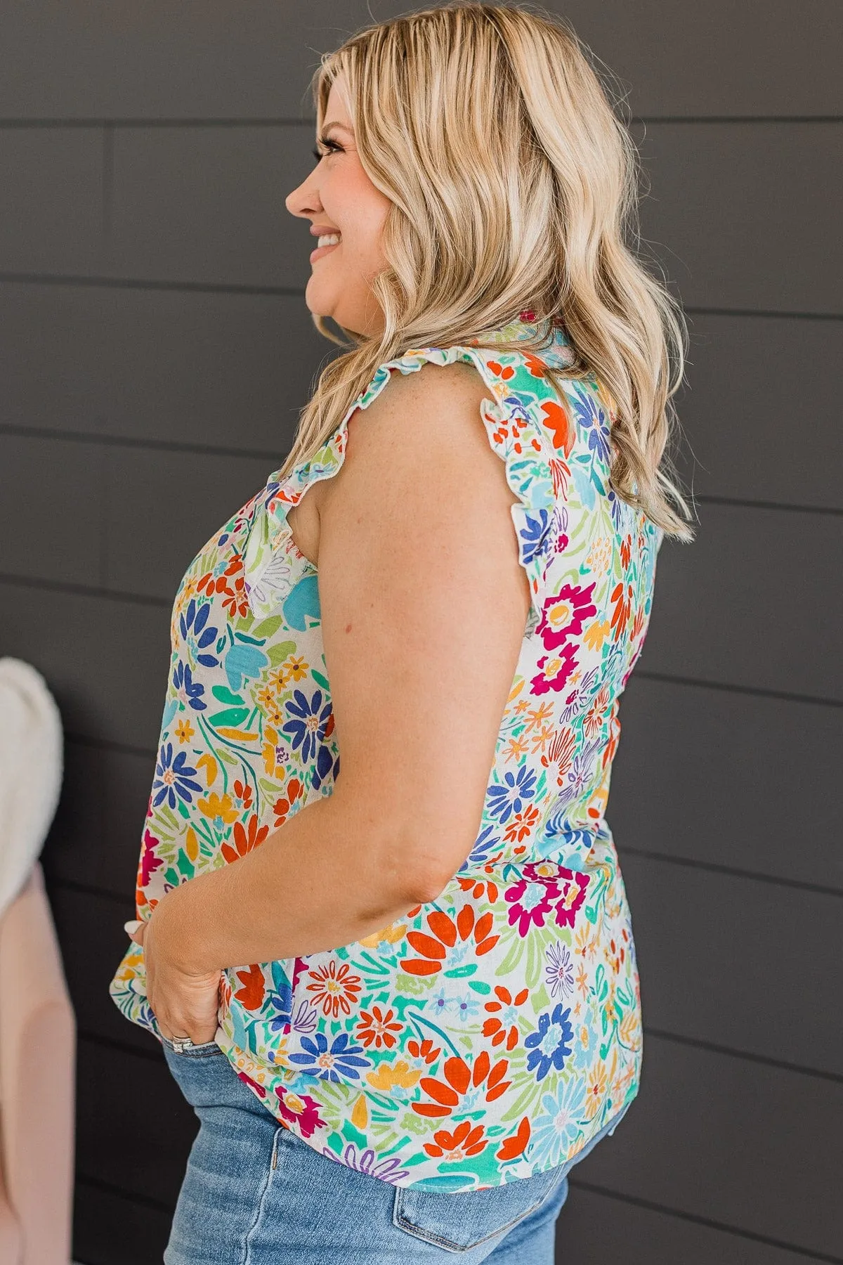 Stay In This Moment Floral Blouse- Ivory