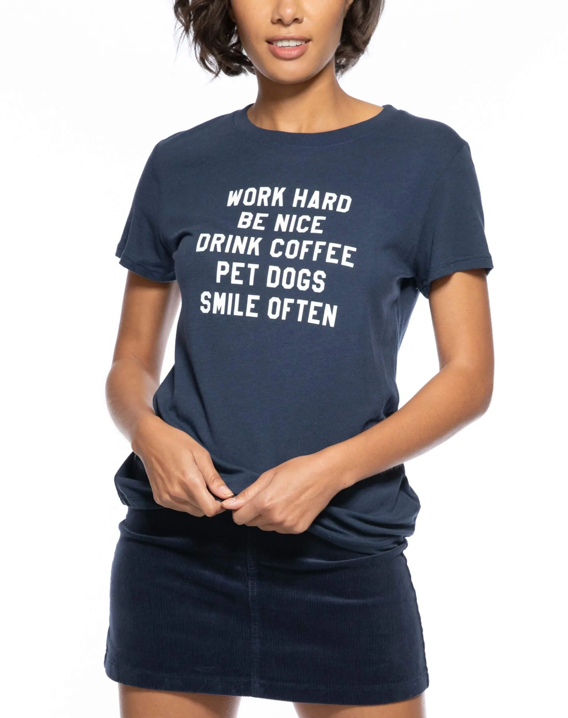 SUB_URBAN RIOT Work Hard List Tee Shirt (Navy)