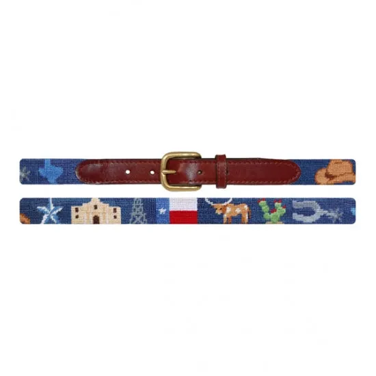 Texas Life Needlepoint Children's Belt