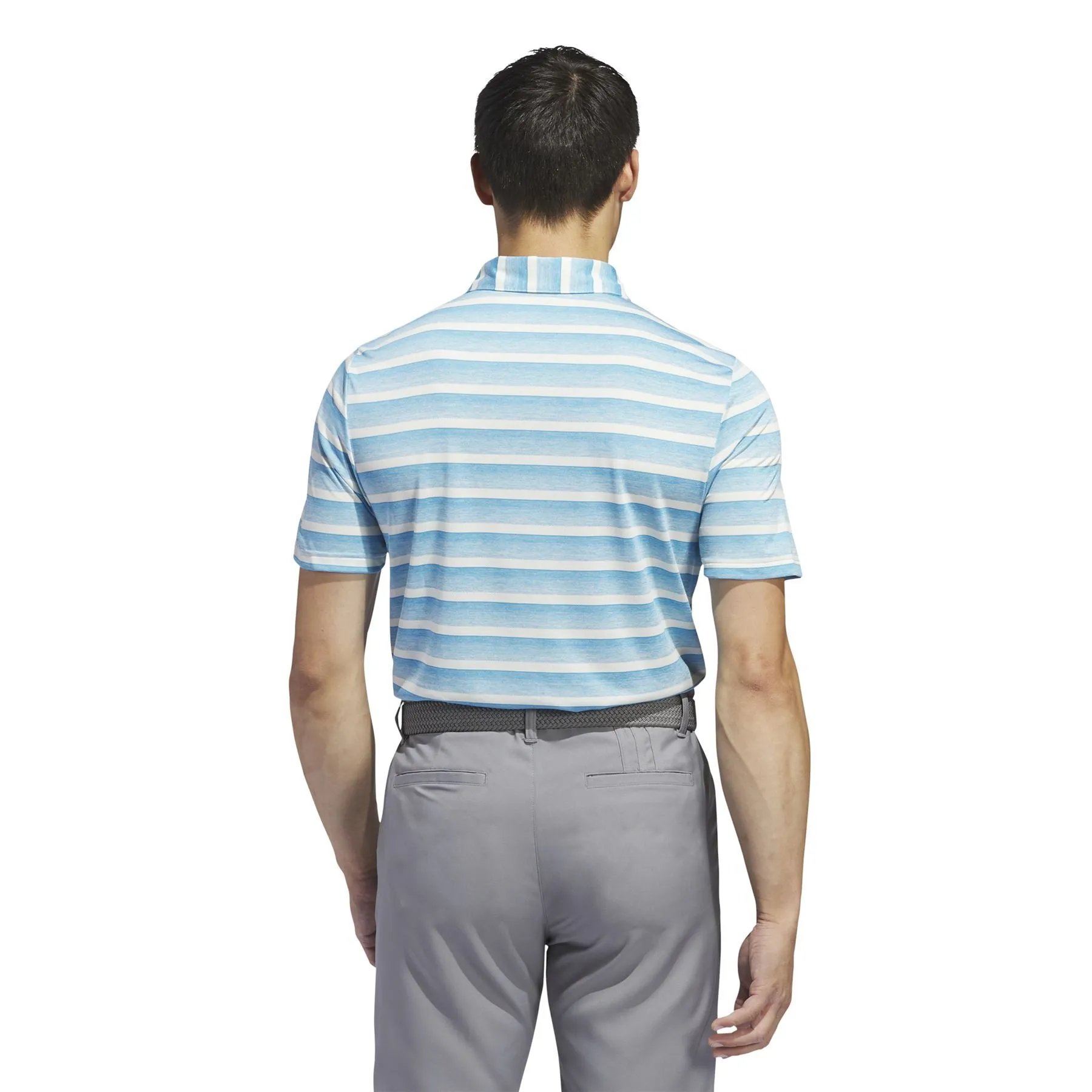 Two-Colour Stripe Regular Fit Pique Polo Blue/White - SS24