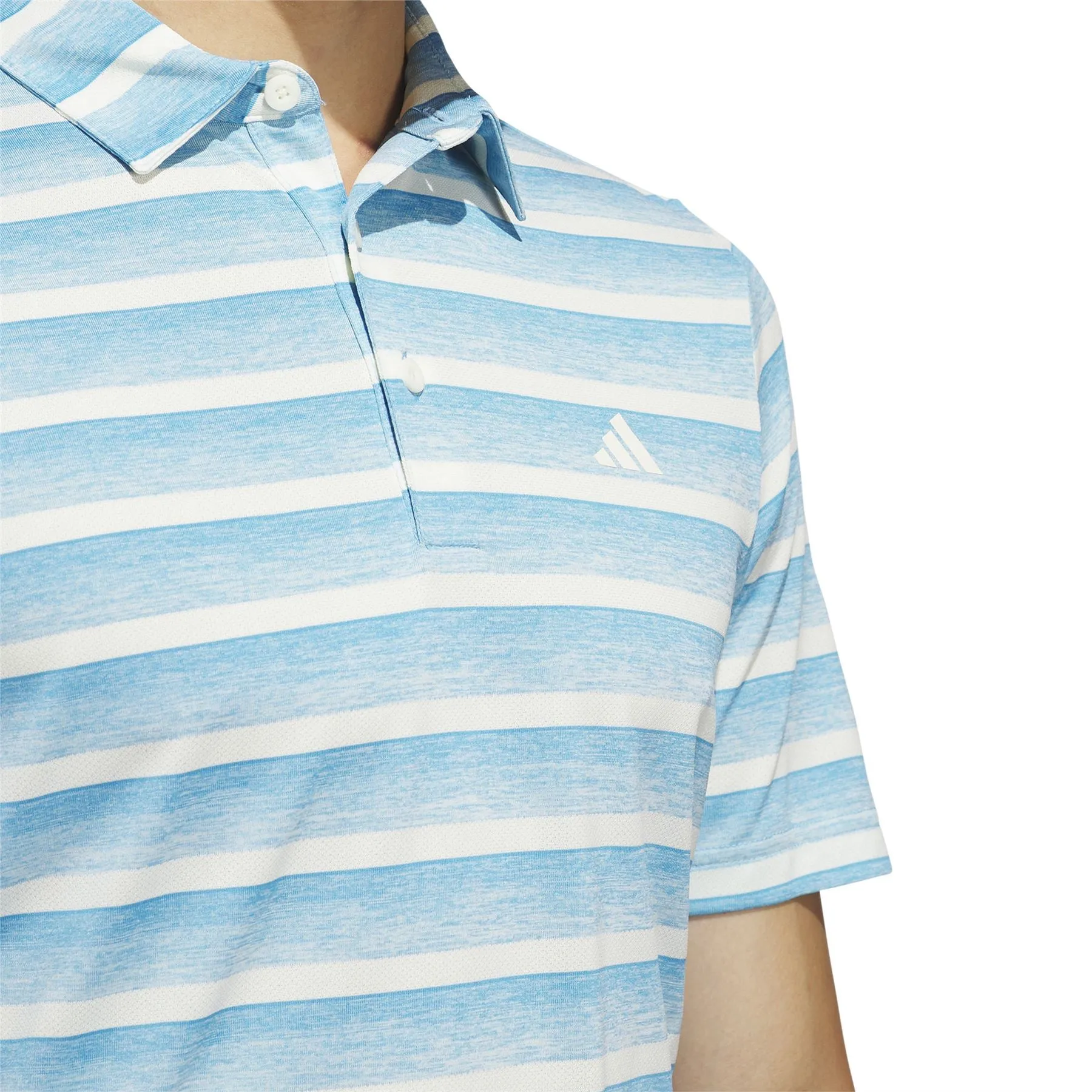 Two-Colour Stripe Regular Fit Pique Polo Blue/White - SS24