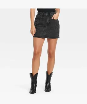 Universal Thread Women's Embellished Denim Mini Skirt