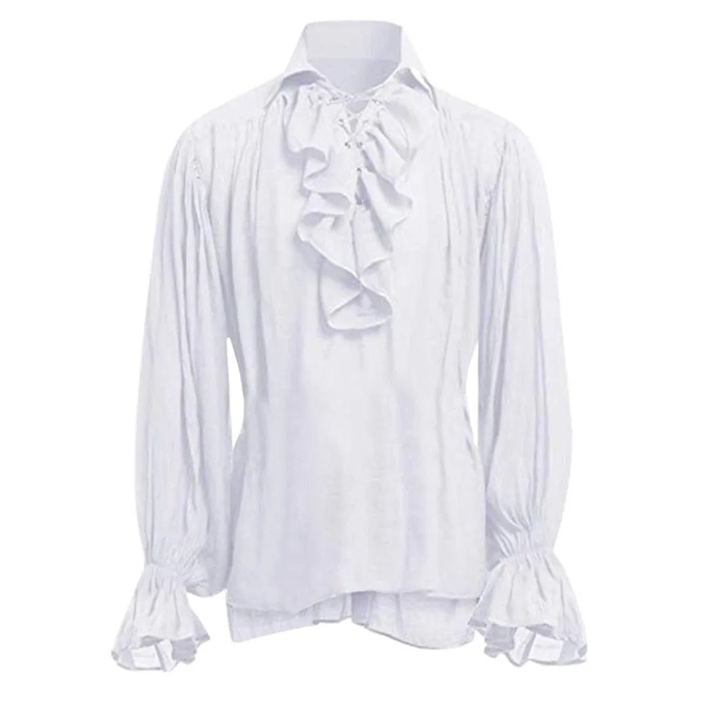 Victorian Gothic Renaissance Shirt - Ruffled and Steampunk Style, Perfect for Vampire or Medieval Costumes