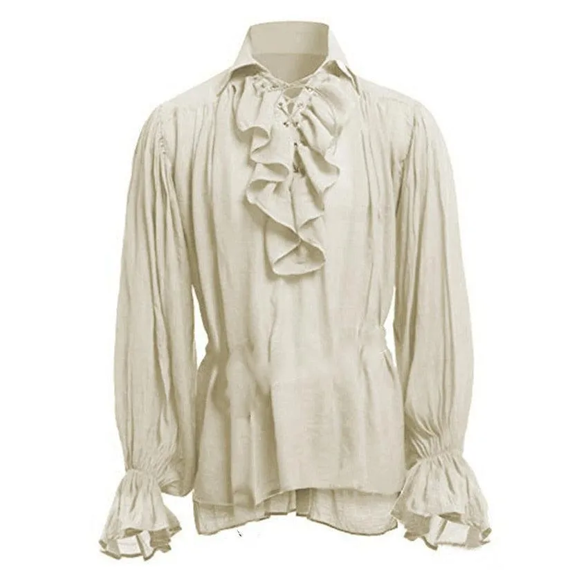 Victorian Gothic Renaissance Shirt - Ruffled and Steampunk Style, Perfect for Vampire or Medieval Costumes