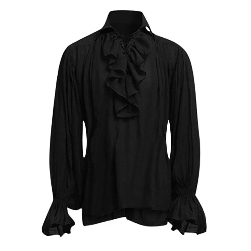 Victorian Gothic Renaissance Shirt - Ruffled and Steampunk Style, Perfect for Vampire or Medieval Costumes