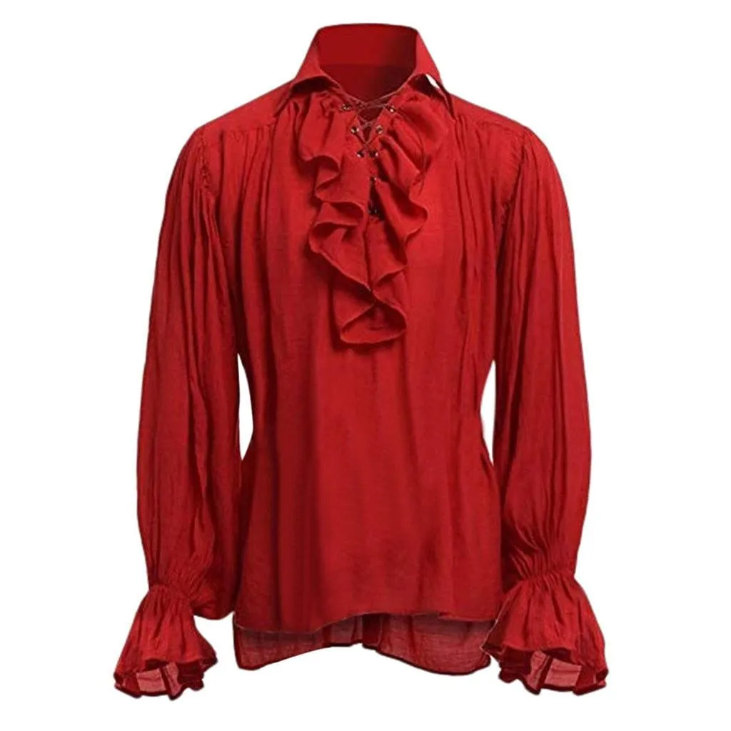 Victorian Gothic Renaissance Shirt - Ruffled and Steampunk Style, Perfect for Vampire or Medieval Costumes