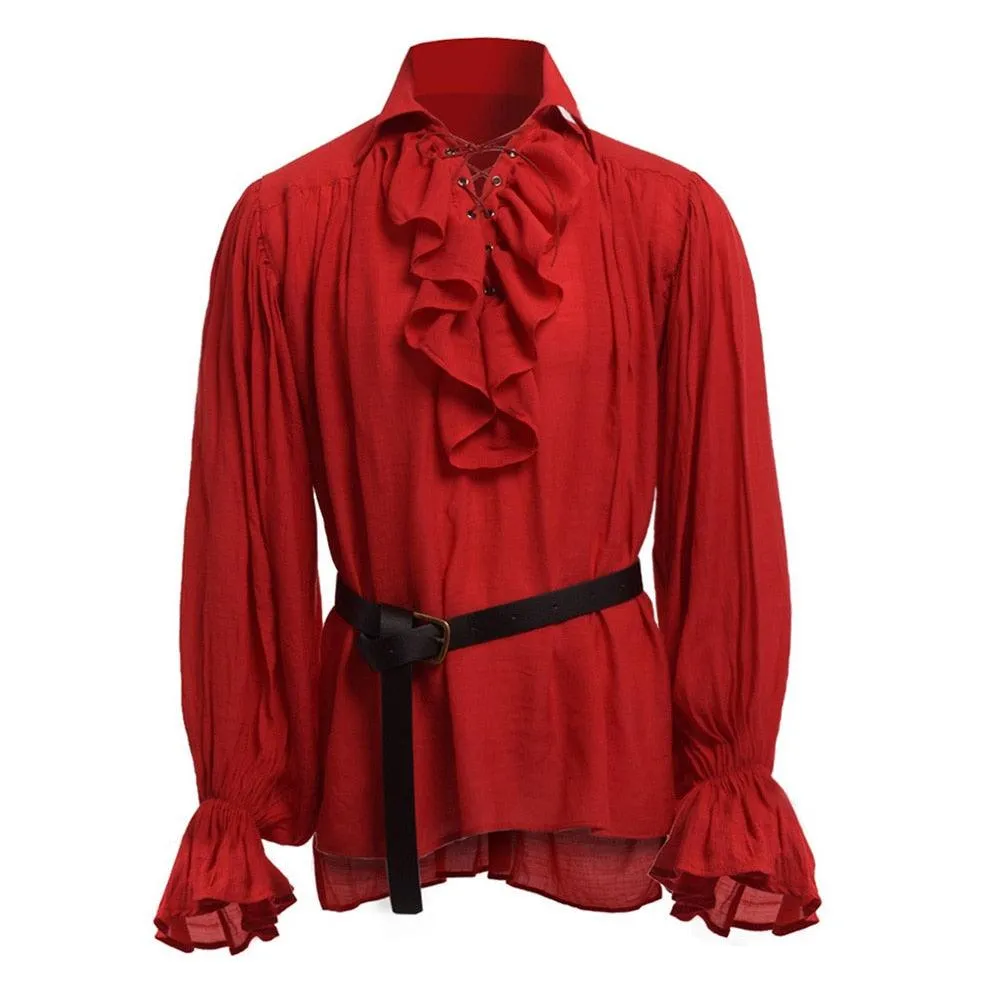 Victorian Gothic Renaissance Shirt - Ruffled and Steampunk Style, Perfect for Vampire or Medieval Costumes