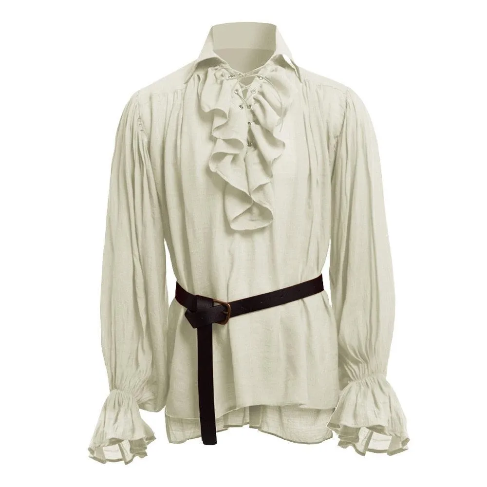 Victorian Gothic Renaissance Shirt - Ruffled and Steampunk Style, Perfect for Vampire or Medieval Costumes