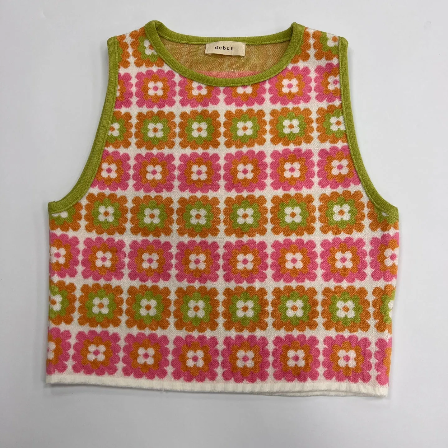 Women's Knitted Floral Tank Top