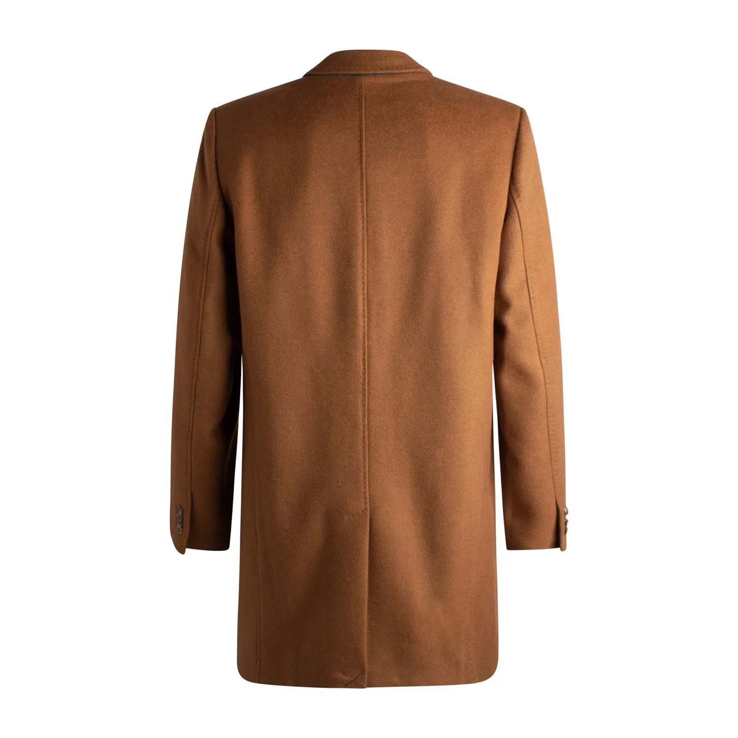 Wool Blend 3 Button Coat in Camel by Viyella