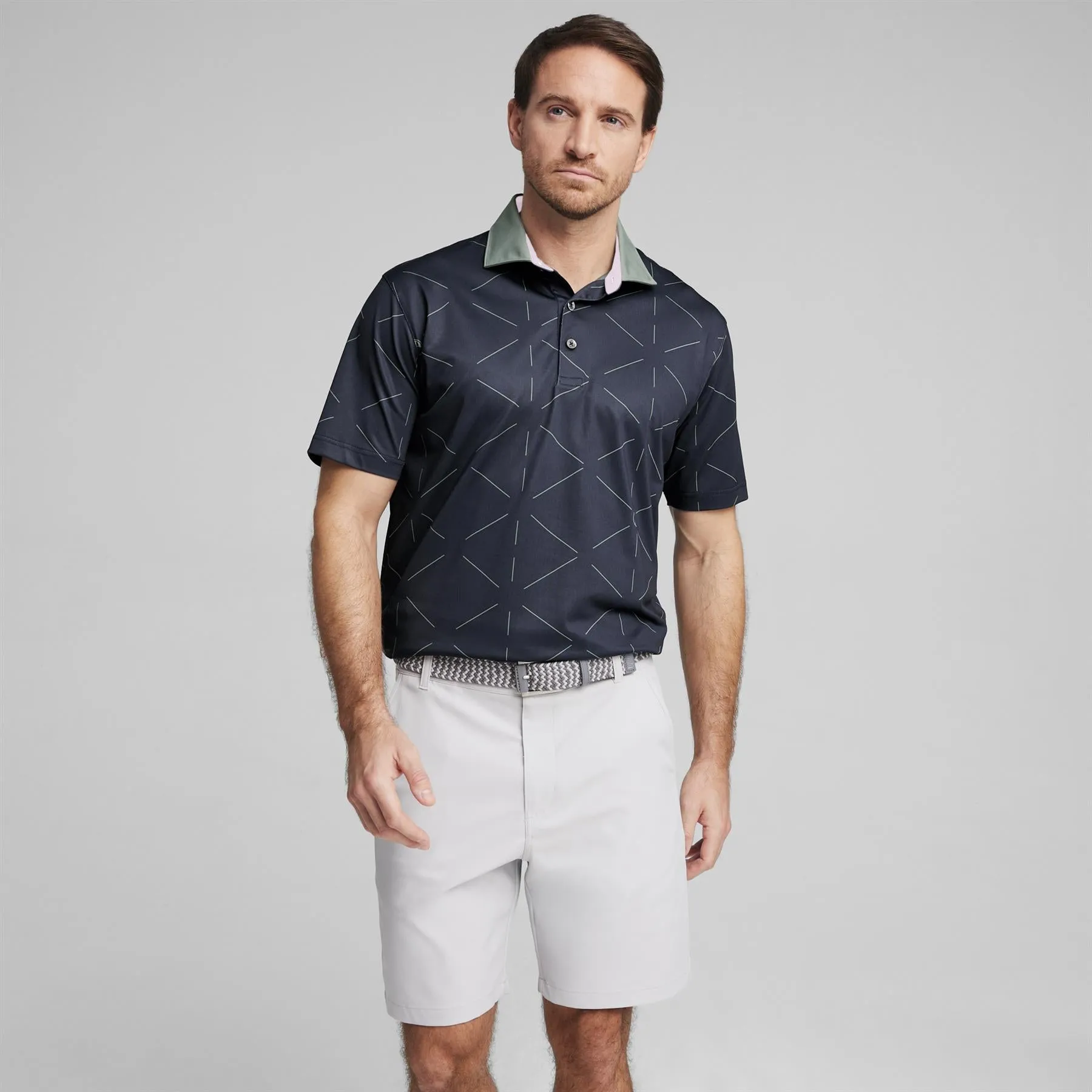 x AP Geo Print Polo Deep Navy - SS24